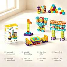 Number Recognition DIY Building Blocks Set, With Number Patterns To Assemble Houses, Towers, Tables And Chairs In Multiple Shapes, Logical Thinking And Fine Motor Skills. Suitable For Home Desktop Assembly, Kindergarten Craft Classes, Recess Educational Play, Christmas, Halloween, Birthday Party Children's Gifts. - Multicolor - View 5