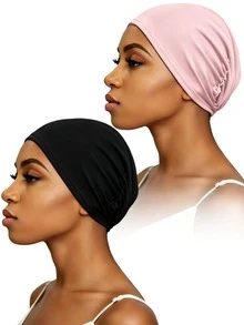 YPGVUO Multi‑Color Pleated Inner Hijab Cap, Breathable Non‑Slip Head Base For Home & Outdoor Use, Nice Holiday Present For Ladies - Multicolor - View 2