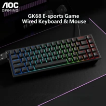 AOC 有線電競鍵盤滑鼠套裝，68鍵機械手感 RGB 背光電腦遊戲鍵盤 - 查看 15
