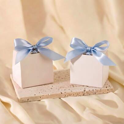 10/30 piezas Cajas de regalo mini blancas con decoración de cinta, embalaje elegante adecuado para boda, cumpleaños, fiesta, vacaciones, caja de regalo multifuncional, caja de boda, decoración festiva, papel de alta calidad, regalo DIY