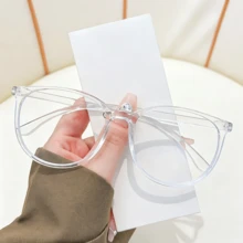 2 cái/1 cái kính mắt unisex mắt kính trong suốt, có sẵn khung màu đen, hồng và trong suốt. Phù hợp cho học sinh đeo khi đi học lại, dùng để đọc máy tính, chơi game, xem TV hoặc dùng điện thoại. - trong suốt - Xem 5