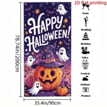 2D Flat Banner 1pc Day Of The Dead Theme Vintage Pumpkin Painted Backdrop, Suitable For Outdoor/Indoor Yard/Garden/Lawn Entrance/Porch Window Party Decoration Halloween Decoration - A - View 9
