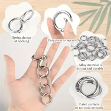 10/20/30 Pcs Flat Trigger Snap Rings O-Rings, Metal Keychain Rings, Used For Keychains, Bags, Wallets Round Clips - Keychain Hooks Replacement Keyring Lanyard DIY Crafts - Multicolor - View 10
