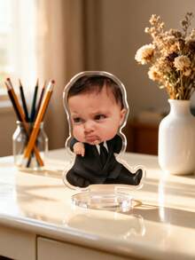 1/3/5pcs Customized Baby Boss Acrylic Desktop Decor, Personalized Photo Acrylic Plaque, Birthday Decoration Display Sign, Creative Commemorative Gift, Customized Desktop Ornament - Multicolor - View 3