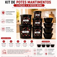 Kit Vasilhas Organizador Mantimentos Cozinha Peças + Bowls Redondos Plástico Resistente - Visão 4