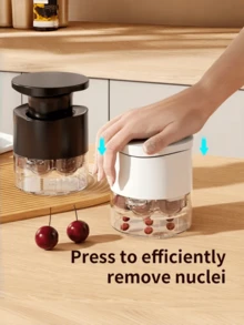 Easy Press Cherry And Date Pitter - 7-Hole Transparent Plastic Kitchen Tool - Efficient Pitting - Suitable For Cherries, Dates And More - Compact Design Kitchen Gadget - Durable Kitchen Tool - Multicolor - View 3
