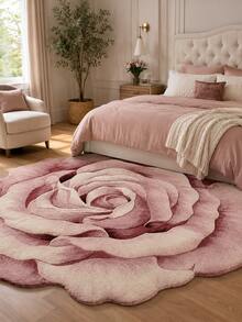 Ins-Style Luxury Faux Cashmere Rug/Mat, Fashionable Rose Pattern, Versatile For Living Room, Bedroom, Dining Room, Laundry Room, Entryway, Multiple Sizes, Vibrant Colors, Soft & Plush Texture, Suitable For Spring, Summer, Autumn, Winter - Apricot - View 11