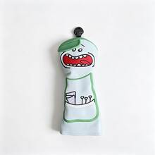 Funny Big Mouth Cartoon Golf Club Headcover PU Waterproof Wear-Resistant Driver Fairway Wood Chicken Leg Protective Cap Cover Personalized Golf Course Accessory Suitable For Men And Women - Baby Blue - View 6