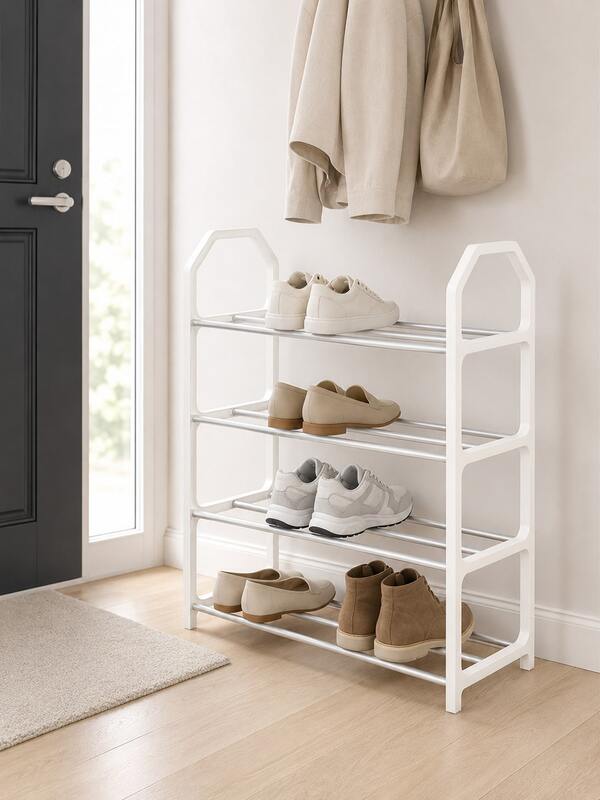 1pc 4-Tier Shoe Rack Storage Organizer - Freestanding Shoe Cabinet, Suitable For Closet, Entryway And Hallway - Easy Assembly And Space-Saving