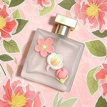 1PC 50ML Glass Spray Perfume Bottle, DIY Floral Empty Bottle Perfume Container, Frosted Glass Bottle Sprayer, Refillable Portable Unisex, Perfect For Travel And Daily Use, Holiday Gift - Multicolor - View 2