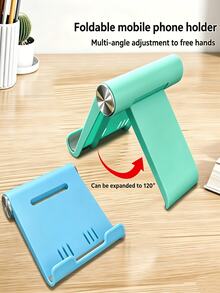 1pc Foldable Portable Phone Stand, Premium ABS Desktop Stand, Adjustable Angle Universal Stand, Multi-Angle Folding Desktop Support Stand, Compact Lightweight Pocket Size Design, Portable Travel Desktop Phone Stand Accessory, Holiday Essential, Travel Camping - Foldable Phone Stand - View 5
