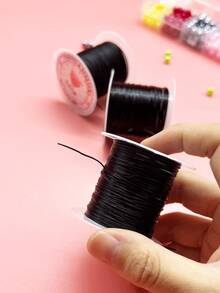 Black Beaded Handmade Cord, 10m Single Roll, Minimalist Style Handmade Material, High Elasticity Handmade Rope, Suitable For DIY Jewelry Making, Can Make Bracelets, Necklaces, Beaded Ornaments And Other Accessories - Resistance Band - View 9