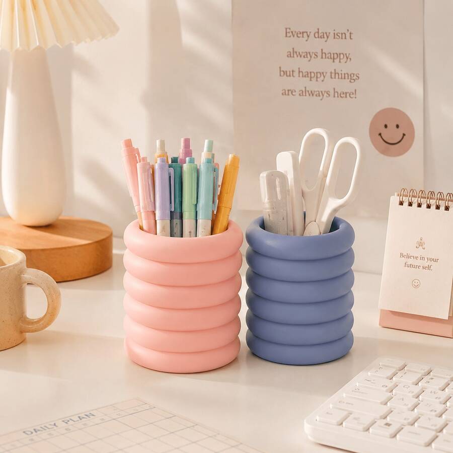 Cute Cloud Pen Holder - Aesthetic Desk Organizer Pencil Holder Makeup Brush Organizer, Birthday Thanksgiving Halloween Christmas Gift, Desk Decor Accessory For Office Home Dorm - View 1