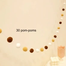 30pcs 2.5cm Colorful Pom Pom Garland, Holiday Atmosphere Decoration, Felt Ball Hanging Ornaments, Colorful Pom Pom String Pennant Flags For Birthday Party, Christmas - Colorful Pom-poms - View 17