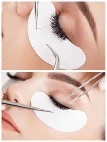 200/100/50/20/10/4 Pasang Penutup Mata untuk Ekstensi Bulu Mata, Penutup Mata Bebas Serat, Cocok untuk Ekstensi Bulu Mata, Alat Ekstensi Bulu Mata, Alat Pelindung Isolasi Ekstensi Bulu Mata - Hot Pink - View 9