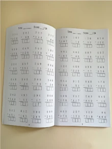 Cuaderno de aprendizaje de matemáticas de 32 páginas con suma y resta, hojas de práctica de matemáticas, hojas de actividades de aprendizaje, iluminación de matemáticas de educación temprana, apoyo de aprendizaje y escritura escolar - Cuaderno de ejercicios de matemáticas hasta 1000 - Ver 3