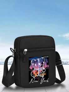 1pc/2pcs Gradient Bear Pattern Design Printed Unisex Curved Brim Baseball Cap And Crossbody Bag, Street Fashion Outdoor Sports Baseball Cap Curved Brim Baseball Cap And Bag, Adjustable, Gift For Yourself Or Friends - Multicolor - View 5
