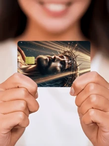 1pc Official Lord Credit Card Sticker Privacy Protection Card Skin, God Bless Holy Light Holiday Gift PVC Material Anti-Fingerprint Anti-Scratch Wear-Resistant Card Sleeve, Suitable For Men, Women, Couples, Small Chip Card, Bank Card Decoration Sticker, Credit Card, Transit Card, Student Campus Card Personalized DIY - Type a - View 7