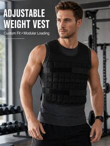 Weighted Vest, Women's Weighted Vest, Men's Weighted Vest, With Weights, Adjustable Weight, Suitable For Running, Training, Jogging, Walking, Strength Training And Yoga, Unisex, Perfect Gift For Christmas, New Year And Back To School Season. - Black - View 3