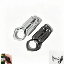 金屬 EDC 紓壓手玩玩具，可折疊旋轉滑動口袋小工具，附開瓶器，動態桌面專注配件，送給辦公室男性的創意禮物 - 帶環款式 - 查看 12