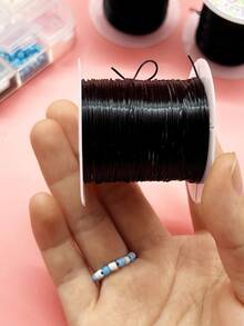 Black Beaded Handmade Cord, 10m Single Roll, Minimalist Style Handmade Material, High Elasticity Handmade Rope, Suitable For DIY Jewelry Making, Can Make Bracelets, Necklaces, Beaded Ornaments And Other Accessories - Resistance Band - View 4