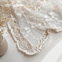 Newborn Photography Props Lace Pattern Fabric, Vintage Floral Embroidered Lace Swaddle For Baby Boys And Girls, Baby Photo Blanket, Bohemian Style Background Cloth, Photography Studio Props, Baby Shower Gift - Multicolor - View 8