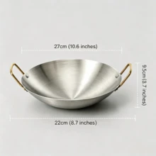 1pc Stainless Steel Stir-Fry Pan & Frying Pan, Professional Home Kitchen Cookware, Non-Stick Surface, Easy To Clean, Suitable For Stir-Frying And Boiling, Ergonomic Handle Design, Cookware, Cooking Pot - View 6