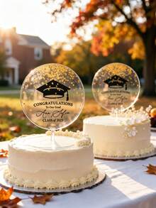 Customized Graduation Cake Decorations, Personalized Graduation Cake Decorations, 2025 & 2026 Graduation Party Cake Decorations, Graduation Congratulations Decorations, Graduation Party, 2026 Personalized Graduation Cake Decorations - Congratulations, [Year] Graduation Cake Decorations, Graduation Cake Decorations, University Graduation Celebration Party Cake Decorations, Female Graduate Cake Decorations, Male Graduate Cake Decorations, High School/College Graduation Party Cake Decorations - C-graduation Cap Cake Label - View 3