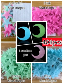 100/200pcs Glow-In-The-Dark Star Wall Stickers, Fluorescent Wall And Ceiling Star Decals, Make Bedroom Shine Like Night Sky, Bedroom Decor, Home Decoration - Multicolor - View 15