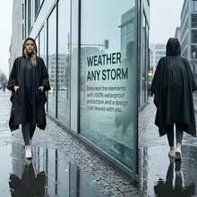 Unisex Long Waterproof Raincoat, Wrap-Around Design, Suitable For Hiking, Fishing And Camping Outdoor Activities - Multicolor - View 5