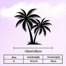 1pc Tropical Palm Tree Metal Wall Decor - Classic Iron Palm Tree Sculpture With Leaves, Outdoor Palm Tree Wall Art Suitable For Yard, Beach House Decoration - Holiday Gift For Christmas, Halloween, Valentine's Day All Year Round - Palm Tree, Christmas Decor - Black - View 7