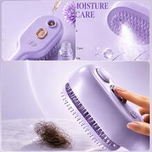 Multi-Functional Spray Massage Comb With Large-Capacity Water Tank, Red Light Therapy Device For Smoothing Frizzy Hair And Scalp Care - F-Yellow - View 5