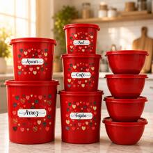 Kit Vasilhas Organizador Mantimentos Cozinha Peças + Bowls Redondos Plástico Resistente - Visão 15