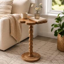 1pc Wooden Butterfly Desktop Sofa Side Table, Luxury Table, Modern Retro Style Side Table, Coffee Table, Balcony Small Table, Welcome Table, Bedside Cabinet, A High-End Gift For Friends Who Just Moved - Multicolor - View 4