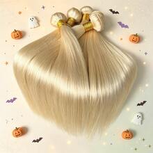 BINF 613 Straight Bundles Human Hair Extensions Brazilian Human Hair Quickly Weave 10-30 Inch 1 Pc Double Weft Blone Straight Human Hair Halloween Back To School - S613 - View 5