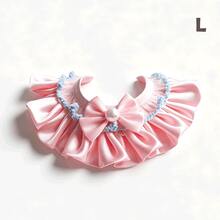 Princess Style Pink Satin Pearl Bib, Pink Ruffle Bib, Elegant Cat Elegant Dog, French Lace Bow Tie, Universal For Cats And Dogs - Multicolor - View 14