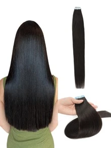 20pcs/Pack Tape-In Hair Extensions, Human Hair, 12-24 Inches, Invisible Tape-In Hair Extensions, Seamless Double-Sided Tape Hair Extensions, Human Hair Tape-In Hair Extensions, Christmas Hair Extensions - Multicolor - View 115