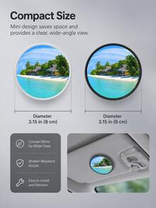 1pc/2pcs Car Sun Visor Rearview Mirror, Car Interior Accessories, Personalized Car Decoration, Wide Angle Mirror, Car Interior Mirror, Can Be Installed Anywhere You Want, Can Be Used As A Mirror, Essential For Girls In Car - Car Sun Visor Mirror - View 6