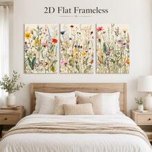 3pcs Colorful Wildflower Wall Art Posters, Living Room, Bedroom, Dining Room, Office Decor 2D Flat Print Unframed - 111 - View 8