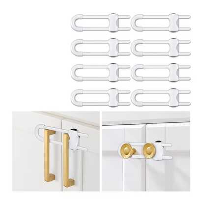 6/4/2pcs Multi Functional Drawer Lock Easy To Install, Adjustable U-Shaped Lock Can Be Used For Cabinet, Refrigerator Door Handles, Newborn Baby Gifts