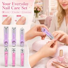 MONKIDS 3pcs Professional Precision High Carbon Steel Nail Clipper Set, Home Beauty Care Kit, Travel-Friendly, Fashion Design, Premium Precision Nail Clipper & Cuticle Set - Multicolor - View 2