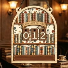 1pc Wooden Reading Counter, Can Be Used As Desktop Decoration, Fun Desk Calendar Or Wooden Craft. 1pc Reading Counter Wooden Craft Pendant, Fun Bookshelf Decoration, Decorative Gift, Personalized Book Reading Tracker, Annual Reading Volume Counter, Library Decoration, Bookshelf Decoration Book Tracker, Reader Gift, Bookworm Enthusiast Gift, Book Lover Christmas Gift. - Bear Ear Counter - View 6