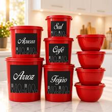 Kit Potes Mantimentos  Peças Variadas +  Bowls Redondos Vasilhas Organizador de Cozinha - Visão 12