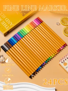 Juego de 24 bolígrafos de línea fina de colores en bolsa - Conjuntos - Ver 1