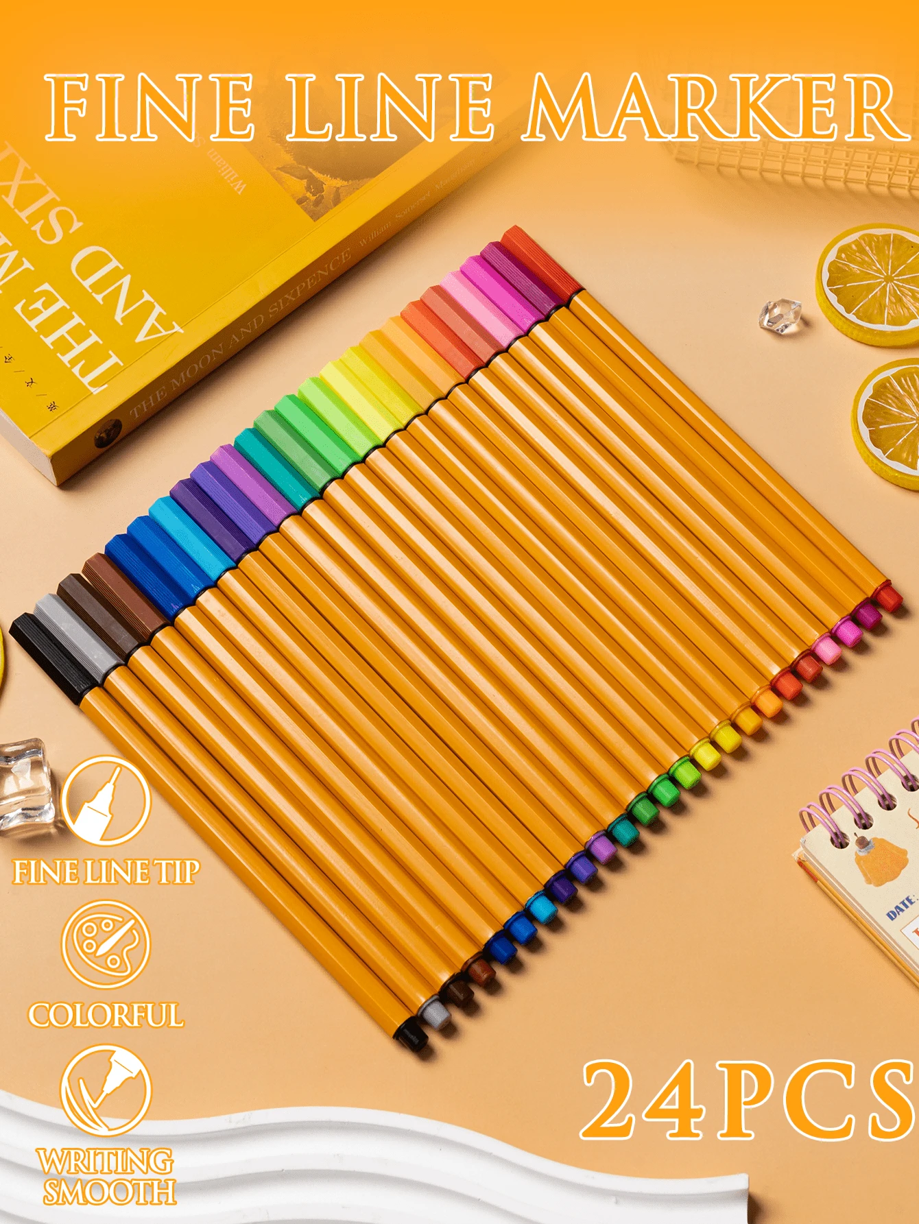 Juego de 24 bolígrafos de línea fina de colores en bolsa - Conjuntos - Ver 1
