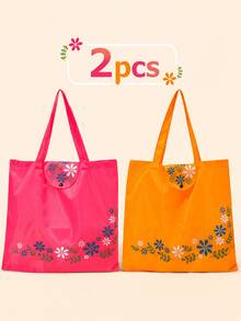 XD 5 cái/2 cái/1 cái túi mua sắm tái sử dụng, túi tote in hoa dung tích lớn, túi xách lớn có thể gấp gọn với tay cầm dài, phù hợp cho đại học, du lịch, bãi biển, ngày lễ, mua sắm và nhiều hơn nữa, quà tặng hoàn hảo cho Ngày Nhà giáo - Xanh đậm - Xem 8