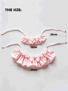 Princess Style Pink Satin Pearl Bib, Pink Ruffle Bib, Elegant Cat Elegant Dog, French Lace Bow Tie, Universal For Cats And Dogs - Multicolor - View 8