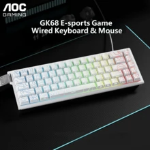 AOC 有線電競鍵盤滑鼠套裝，68鍵機械手感 RGB 背光電腦遊戲鍵盤 - 查看 14