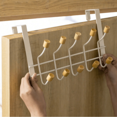 Bedroom Door Hooks, Storage Racks, Sundry Organizers, Bathroom Hooks, Bedroom And Living Room Door Hook Racks, Wall Hooks Behind Doors, No Drilling Required, Seamless Bedroom Hooks/Black Clothes Hangers