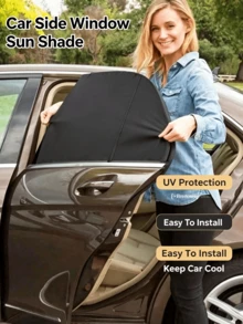Breathable Mesh Car Side Window Shade, Flexible Car Sun Curtain, Light Blocking Auto Sunshade.Front Car Window Shield, Travel Protection, Outdoor Parking Sun Protection - Multicolor - View 1